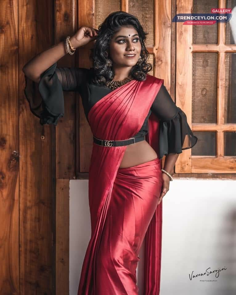 Nayanisha In Red Photoshoot Of Beautiful Srilankan Tamil Model