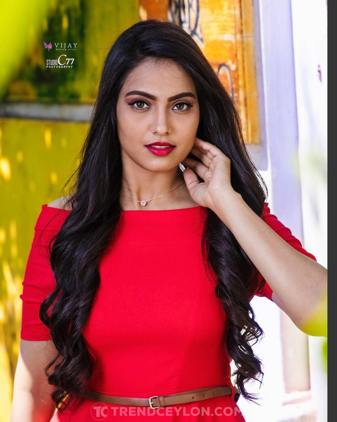 Eeramana Rojave Serial Actress Pavithra Janani In Red Outfit