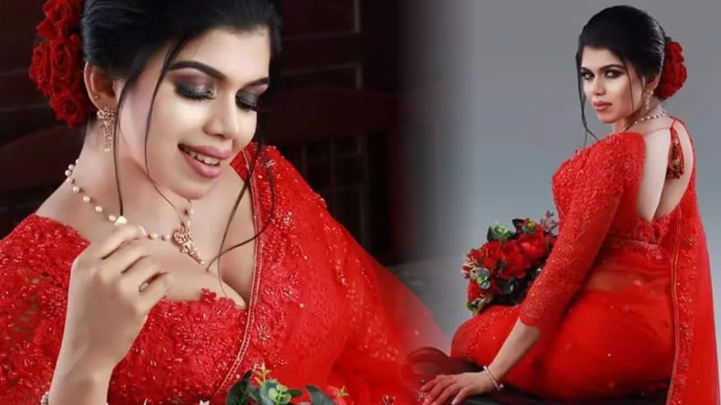 Bridal Saree Stills of Sri Lankan Model Heshani Liyadipita