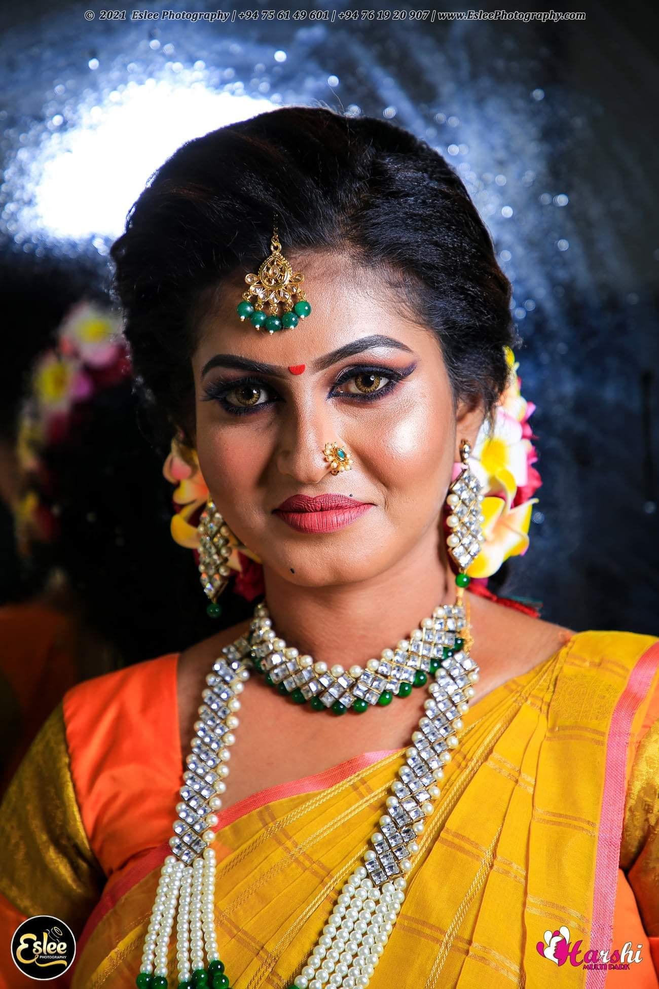Photoshoot of Sri Lankan Tamil Model Lavanya in Yellow Saree