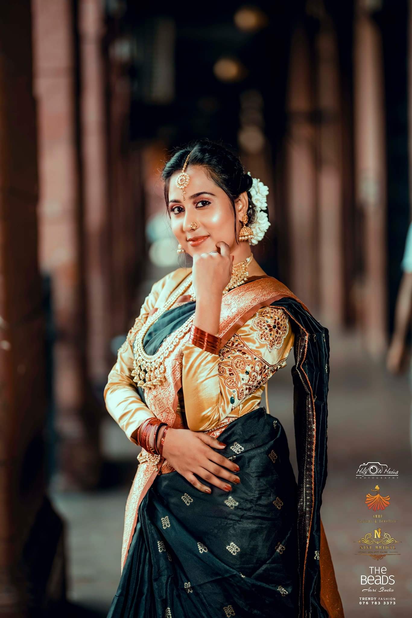 Photoshoot of Maleesha in Black Saree | Nivi Bridals | Mayon Media