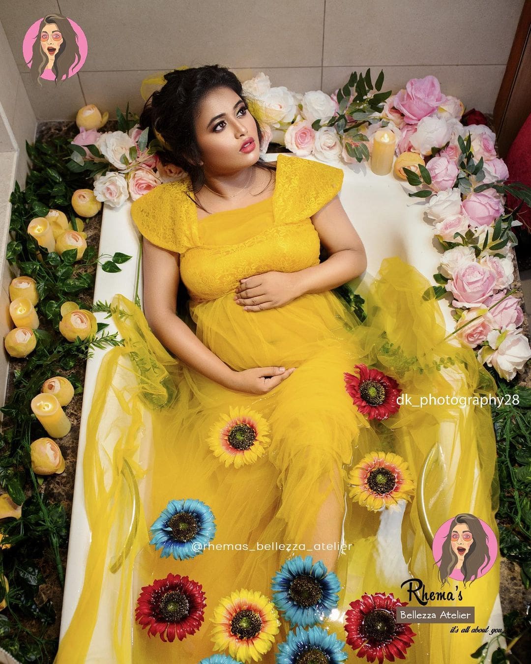 Television Actress Farina Azad's Pregnancy Photoshoot in Yellow