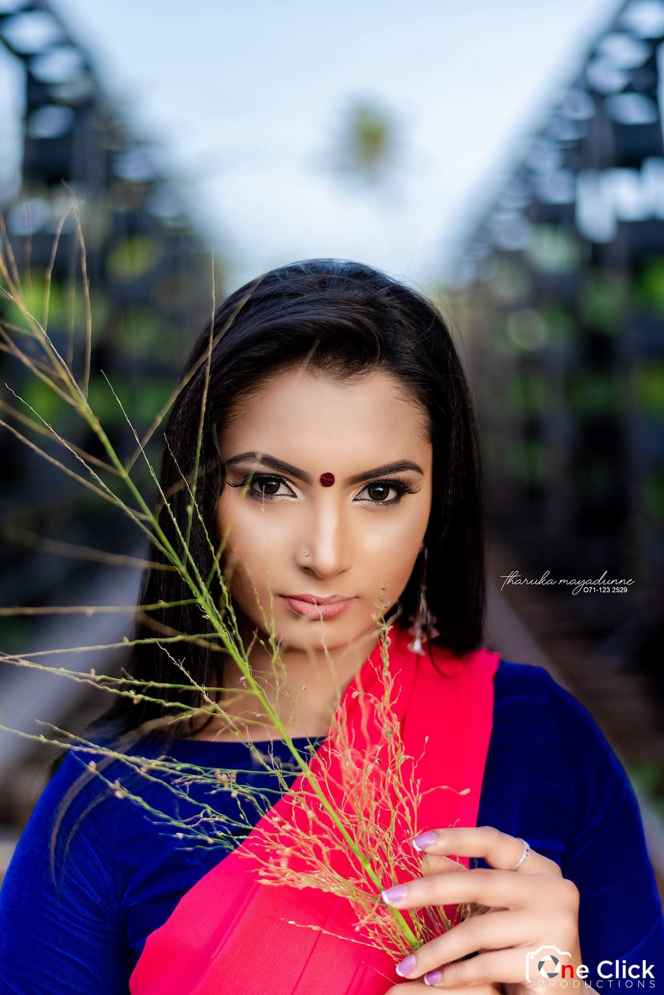 Sri Lankan Model Venuka Kushi Sharanya Stills in Red Saree